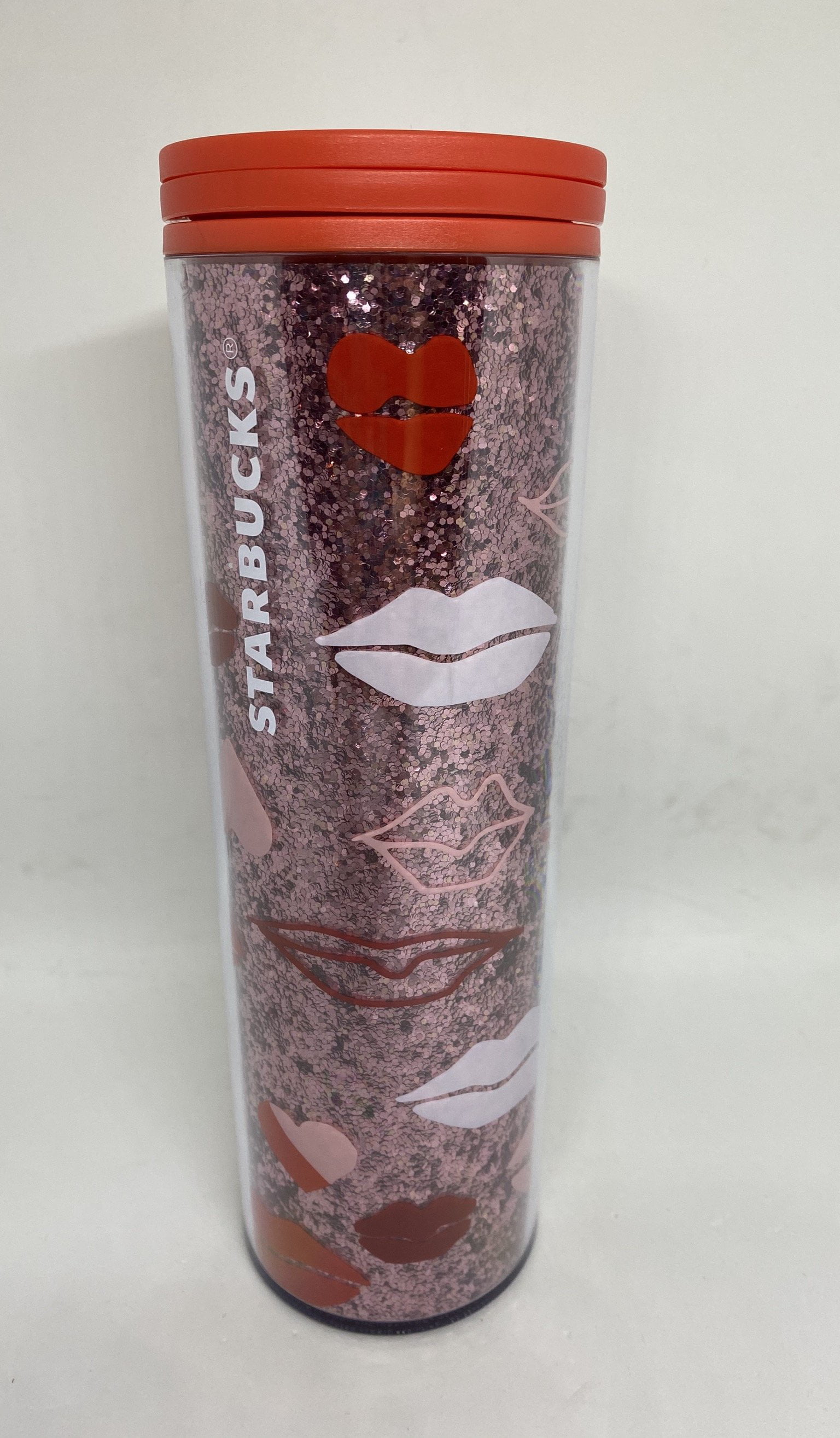 Starbucks Valentine 2021 Lips and Hearts Glitter Travel Tumbler New -  Walmart.com