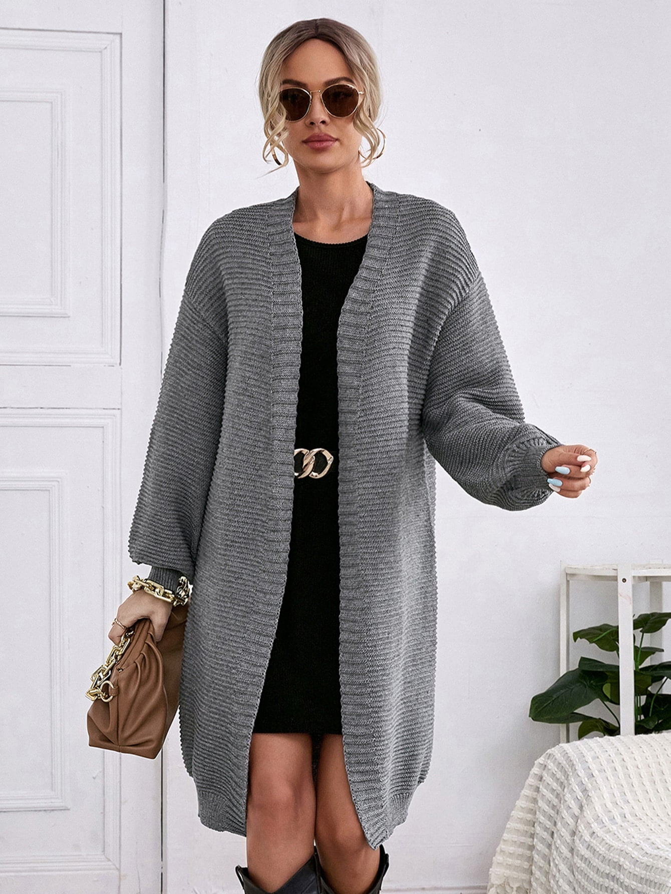 grey longline cardigans