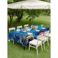 thumbnail image 4 of Outdoor Tablecloth with Umbrella Hole for Patio/Picnic/Party/Camping, Blue Turtle Coastal Waterproof Table Cloth Rectangle Table Cover Washable, Summer Beach Nautical Ocean Coral (60"x 120"), 4 of 8
