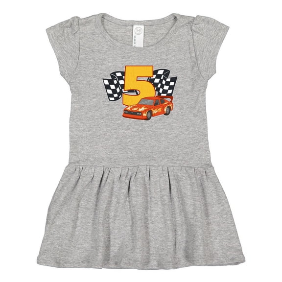 Inktastic Number Five Race Car Girls Toddler Dress