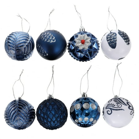 

NUOLUX 8pcs Christmas Tree Ornaments Xmas Colorful Ball Pendants Hanging Tree Ornaments