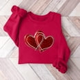 thumbnail image 2 of Goodeals Reduced,Women's Heart Print Shirts Crewneck Fleece Sweatshirts Cute Long Sleeve Casual Tops Fashion Valentine's Day Pullober Tops for Women(Red,XL), 2 of 4