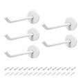thumbnail image 1 of 5Pcs, gancho de pared de 3.74" gancho para bata, colgador de toalla individual de acero inoxidable blanco, 1 of 3