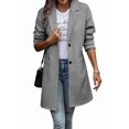 thumbnail image 2 of Women'S Outerwear Fashion Autumn Casual Button Windbreaker Winter Clothing with Pockets Gray M, 2 of 6