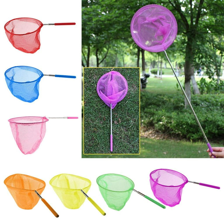 Lanboon Kids Fishing Net, Telescopic Landing Net with Aluminum Pole Handle, Collapsible Bucket Kids Sand Pail, Butterfly Nets for Kids Fishing Net for