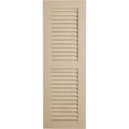 thumbnail image 3 of Ekena Millwork 15"W x 74"H Rustic Two Equal Louver Sandblasted Faux Wood Shutters (Per Pair), Primed Tan, 3 of 12