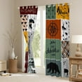thumbnail image 3 of Cabin Retro Rustic Lodge Curtains, Bear Deer Country 30%-50% Blackout Curtains 52"Wx63"L 2 Panels, Hunting Wild Animal Curtains & Drapes Plaid Check Adventure Window Curtains Teens Adult Bedroom, 3 of 5