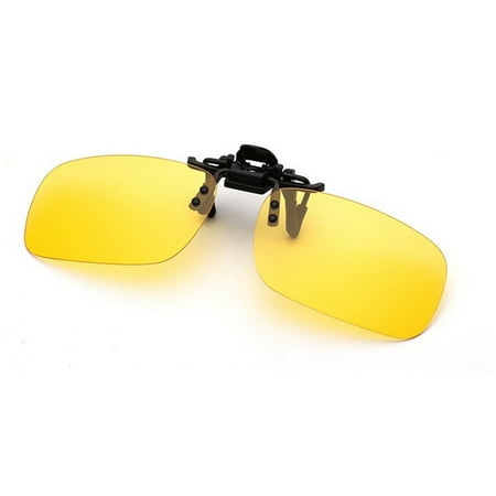 Clip-on Polarized Sunglasses Flip-up Lens Driving Glasses Color:Yellow Size:S