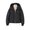 Black, variant on Women's Puffer Jacket Hooded Full Zip Snap Front Quilted Drop Shoulder Elastic Cuffs Drawstring Hem Side Pockets Winter Cold Weather Daily Wear Outerwear