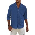 thumbnail image 4 of JULMCOMO Mens Dress Shirts Short Sleeve Button Up Dress Shirt Casual Vacation Beach Shirt Solid Color Summer Wedding Shirts,Blue, 4 of 4