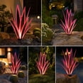 thumbnail image 2 of Solar Lights Outdoor Waterproof, 1.8ft Metal Artificial Agave Plant Solar Garden Lights, for Pathway Walkway Yard Lawn Decorative Landscape Lighting, Warm White (Pink), 2 of 8