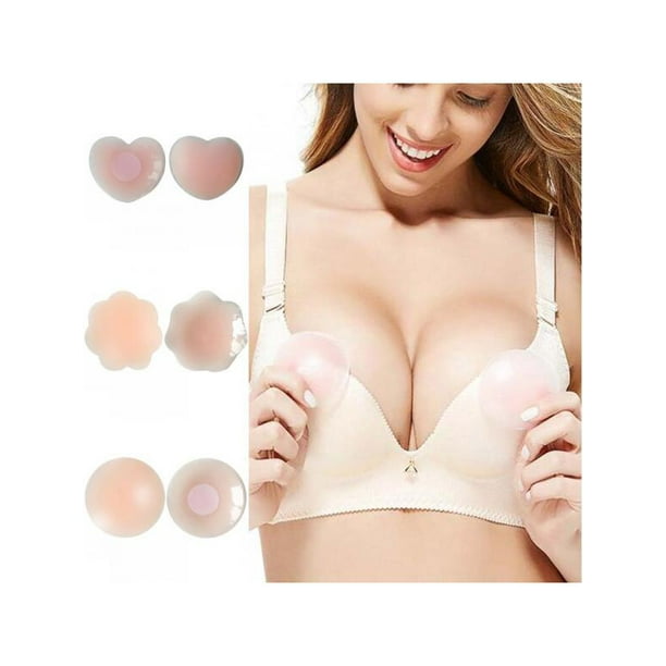 Topumt Women New Pair Of Ultrathin Antibump Antilighting Invisible Silicone Breast Petals