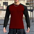 thumbnail image 1 of Camiseta de Fitness de manga larga para hombre, camisa de color de empalme, camisetas de culturismo para hombre, camisetas para correr, ropa de entrenamiento de secado rápido, 1 of 5