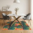 thumbnail image 3 of ODIKA 5'x7' Washable Area Rug Boho Foliage Frame Pcs Striped Border Motif Botanical Welcome Door Refined for Guest Room, Lounge, Apartment, Non-Slip Low Profile, Stain Resistant, 3 of 7