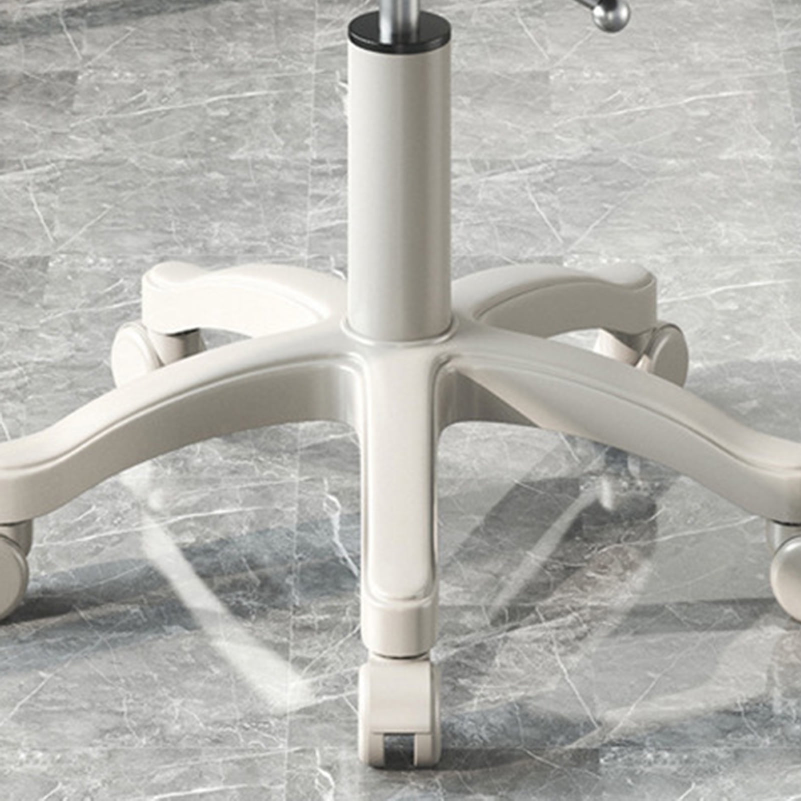 Fompes Round Rolling Stool Chair Faux Leather Height Adjustable Swivel Drafting Work SPA Shop Salon Stools with Wheels Small Chair Armless Backless SPA Salon Bar Cafe Home Office Stool (Beige)