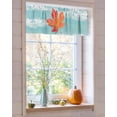 thumbnail image 4 of Valances for Windows, Thanksgiving Sky Fall Orange Maple Leaf Watercolor Rod Pocket Short Window Valance Curtains Holiday Window Treatment for Kitchen Living Room Bathroom, 42"x18", 4 of 6