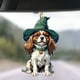 thumbnail image 4 of pstuiky Lindo colgante acrílico plano de árbol de Navidad con forma de perro para decoración del hogar, 4 of 5