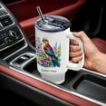 thumbnail image 5 of Personalized Falcon Bird Lover Tumbler 40oz With Handle & Straw - Stainless Steel Coffee Mug With Lid - Cute Animal Gift For Women Girls On Birthday Christmas - Custom Name Option Available, 5 of 6