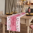 thumbnail image 3 of Happy Mother's Day Cotton Linen Table Runner for Dining Kitchen, Farmhouse Pink Floral Love Heart Wedding Outdoor Party Tablerunners Decoration, Dresser Scarf Coffee Tablecloth Runners 13x90 Inches, 3 of 9