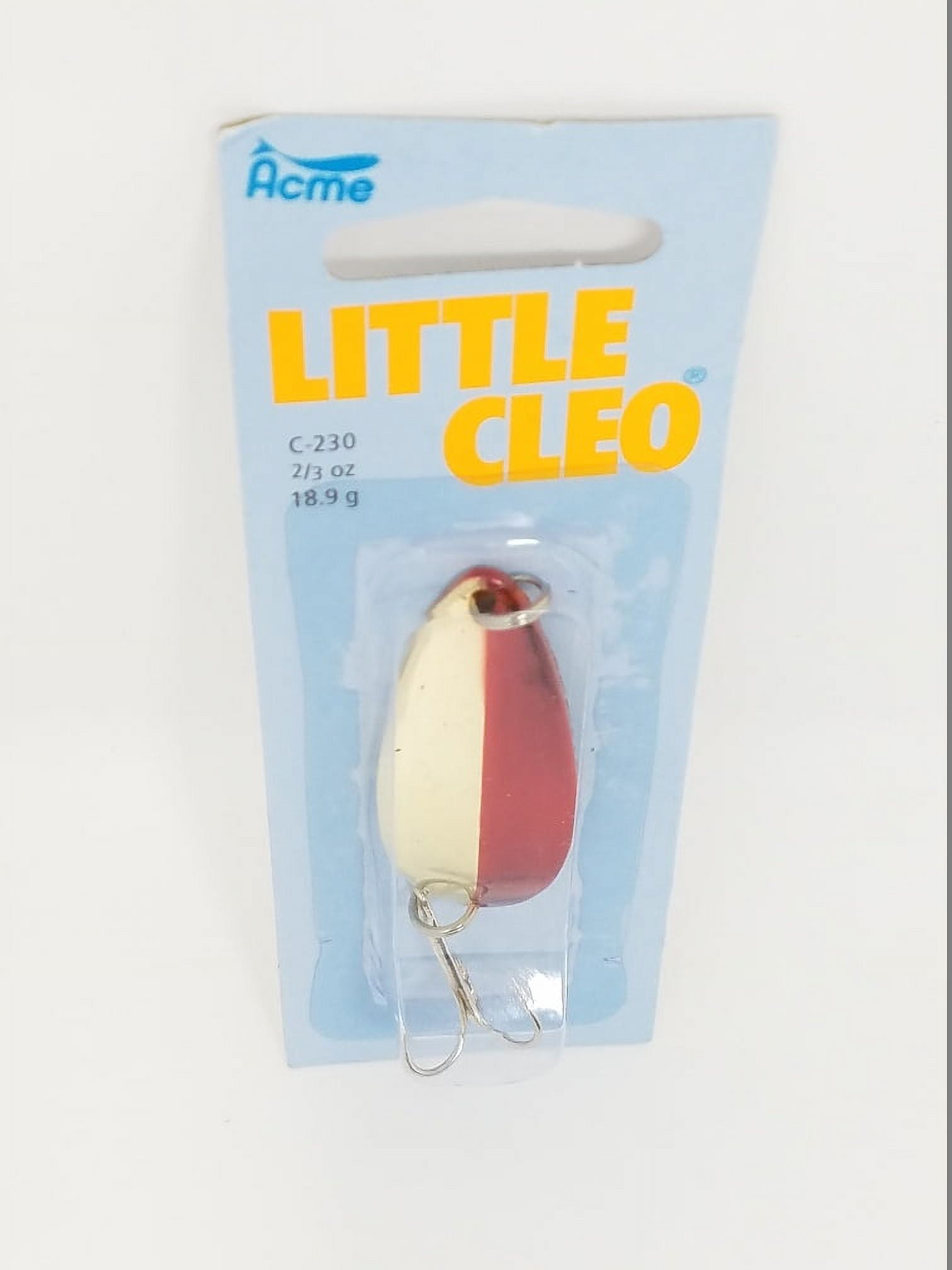 Acme Tackle Little Cleo Fishing Spoon Gold Neon Red 2/3 oz.
