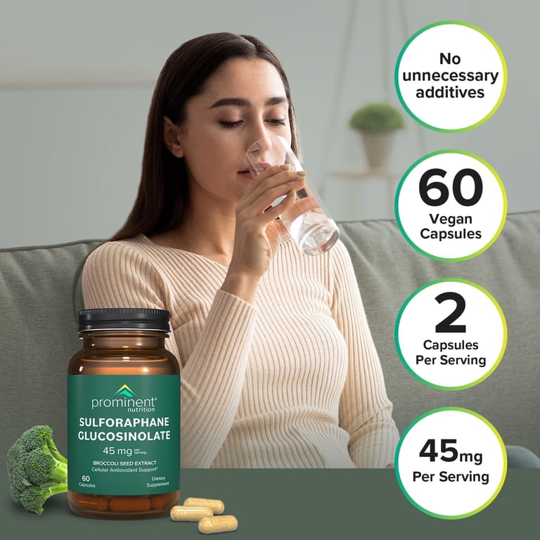 Prominent Nutrition Sulforaphane Glucosinolate Supplement, Cellular Antioxidant Support, Sulforaphane Supplement 45 mg, 30 Day Supply - Walmart.com Prominent Nutrition Sulforaphane Glucosinolate Supplement, Cellular Antioxidant Support, Sulforaphane Supplement 45 mg, 30 Day Supply - Walmart.com
