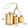thumbnail image 3 of Christmas Bell Decoration, Set Of 3 Christmas Bell Brass Cow Shabby Style Rustic Metal Hanging Giant Cow Bells Decor Gold, 3 of 5