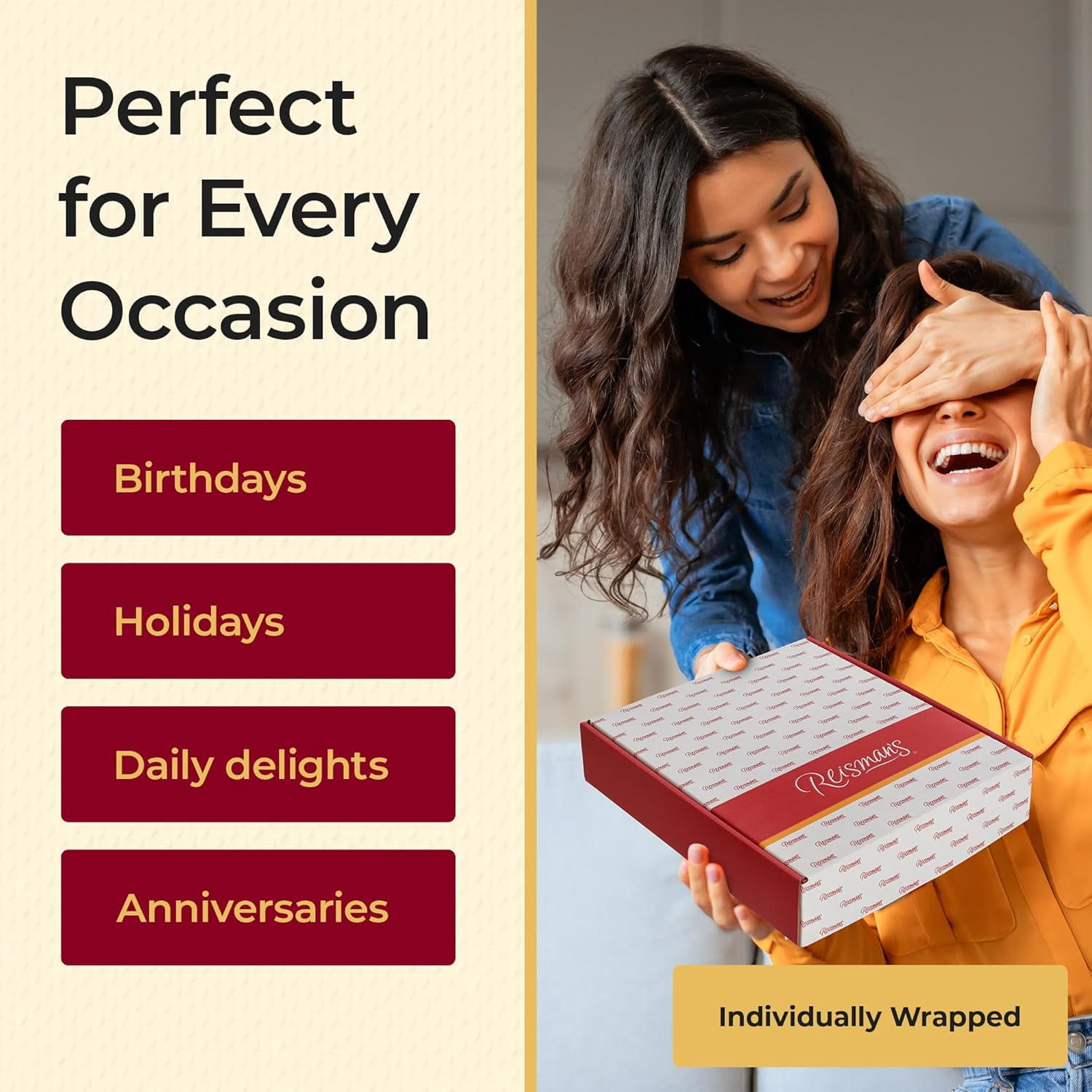 Reisman’s Brownie Bar, Dairy-Free Baked Goods and Dessert Gift Box, 24-Pack