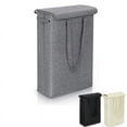 thumbnail image 1 of 45L Slim Laundry Hamper with Lid Collapsible Slim Narrow Storage Basket (Dark Gray), 1 of 4