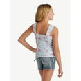 thumbnail image 2 of Justice Girls Cinched Floral Tank, Sizes XS - XLP, 2 of 6