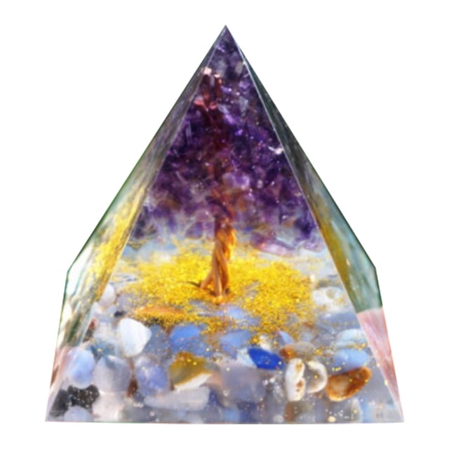 Crystal Gem Pyramid Meditation Healing Home Office Art Decoration Estatuilla Regalos