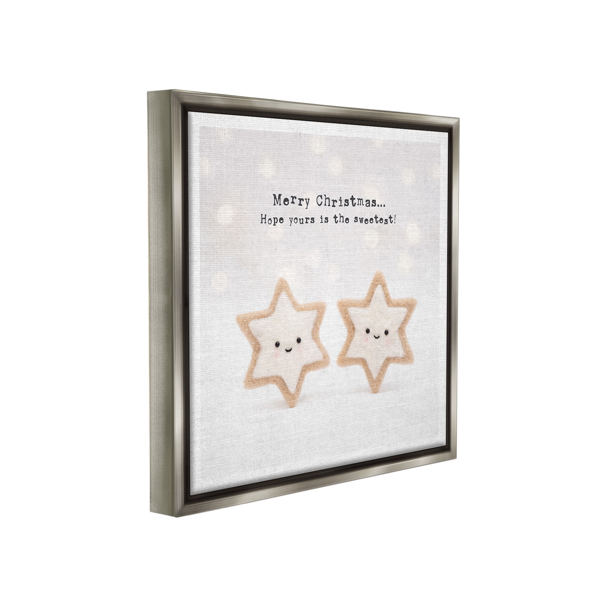 Stupell Industries Christmas Cookie Phrase Holiday Painting Gray Floater Framed Canvas Art Print Wall Art, 25 x 25
