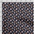 thumbnail image 3 of Soimoi Llama Alpaca Print,Cotton Poplin, Sewing Fabric Sold by The Yard 42 Inch Wide,Sewing Craft Quilting/Quilt Making Fabric, Navy Blue, 3 of 5