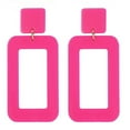 thumbnail image 2 of BNNG Pink Heart Earrings Hot Pink Earrings For Women Lover Earrings Earrings Rectangle Dangle Earrings Tassel Earrings For Women Lightweight Statement Jewelry Acrylic Drop Earrings, 2 of 9