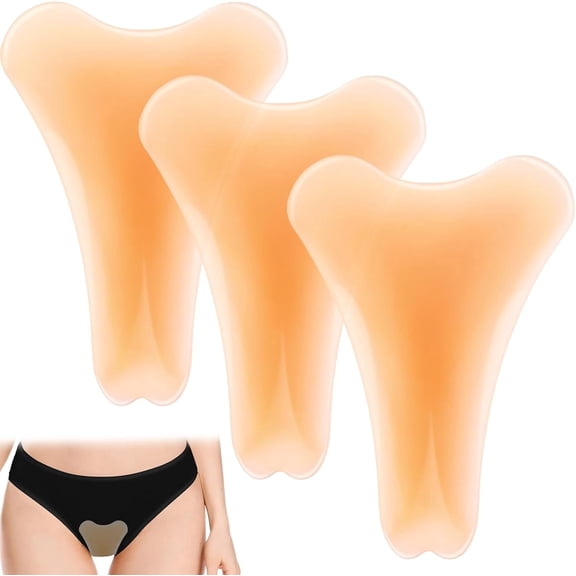 3 Pack Y Shape Concealer for Women, Reusable Invisible Self-adhesive Silicone Pads, Underwear Guard Seamless Hider Covers Silicone Insert for Bikini L