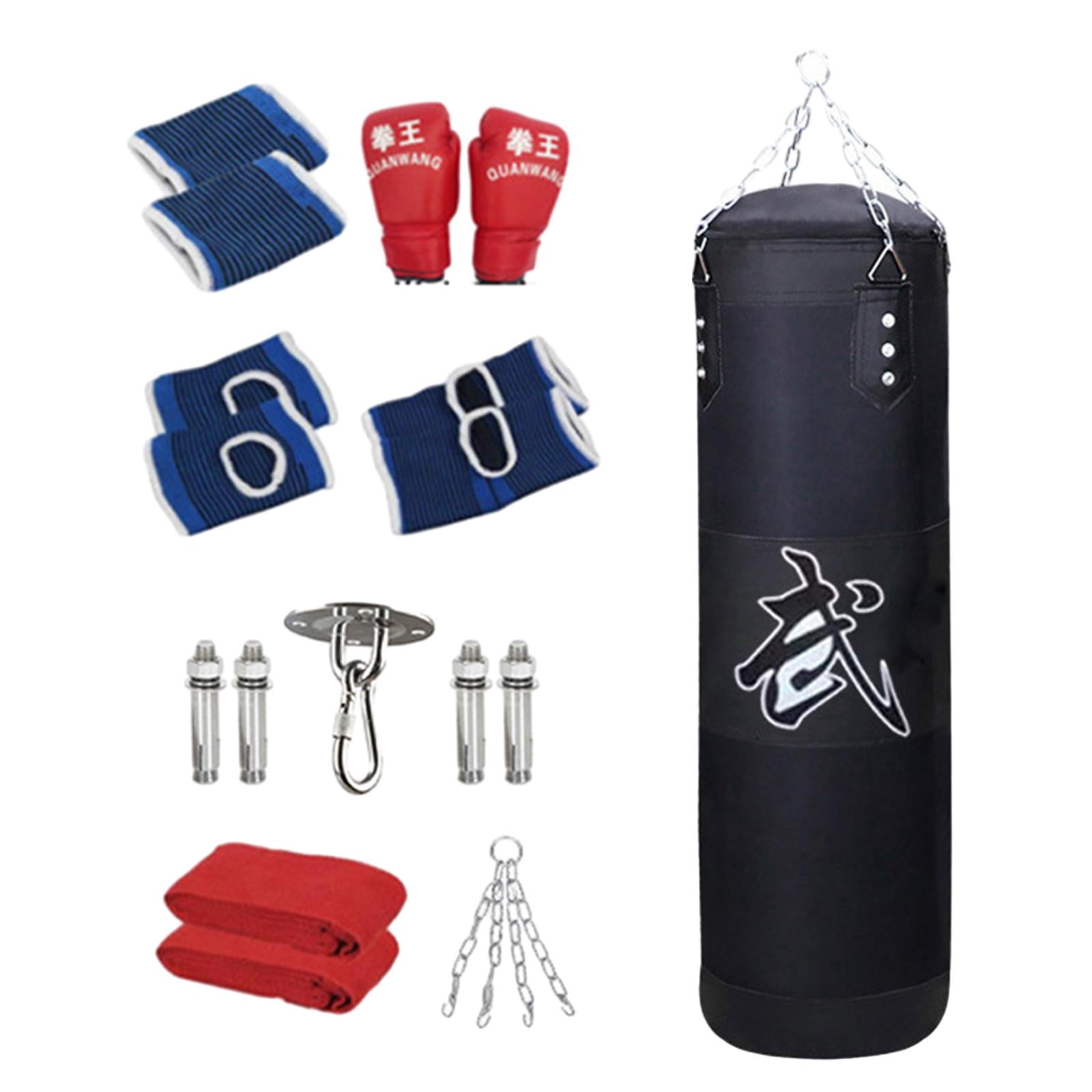 DimyFew Fillable Punching Bag Unfilled Punching Bag Fitness Heavy Bag Workout Boxing Bag Black 100cm