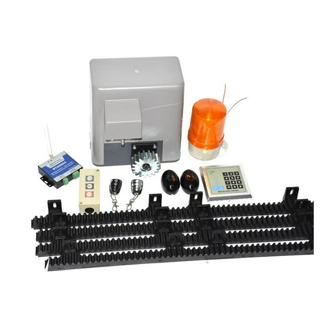 600kg/1300LBS Electric Sliding Door Opener 4M Rail Gate Opener Operator Sliding Door Kits Sliding Gate Remote Control Kit ,Easy to Install