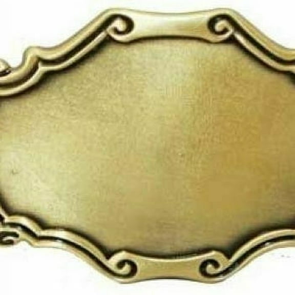 Vintage Bronze Style PLAIN Metal Belt Buckle for Engraving Round Western Cowboy - New with box/tags