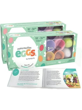 Family Life Resurrection Eggs - 12-Piece Easter Egg Set with Booklet and Religious Figurines Inside - Tells The Full Story of Easter