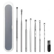 8 Pcs Ear Pick Earwax Removal Kit, Ear Cleansing Tool Set, Ear Curette Ear Wax Remover Tool with Cleaning Brush and Storage Box