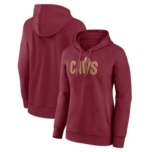 Women's Wine Cleveland Cavaliers Wordmark Alt Pullover Hoodie