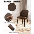 thumbnail image 4 of EOP Modern Upholstered Dining Chairs Set of 6, Wooden Dining Side Chairs with Curved Backrest, Armless Kitchen Chairs for Dining Room & Restaurant, Dark Brown, 4 of 7
