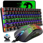 Gaming Keyboard and Mouse,3 in 1 Gaming Set,Rainbow LED Backlit Wired Gaming Keyboard,RGB Backlit 12000 DPI Lightweight