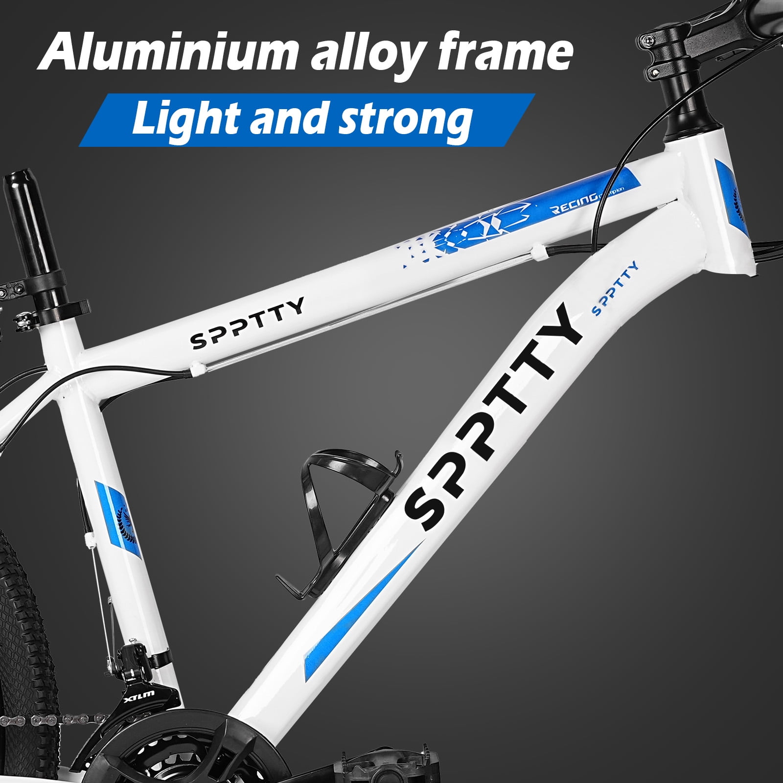 SPPTTY 26" Mountain Bike, Shimano 24 Speeds, Aluminum, Disc Brake, Unibody Ring for Men and Women