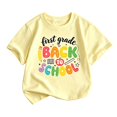 thumbnail image 2 of School Uniform Tshirts Kids First Day First Grade T Shirt Short Sleeve Girls Top Girls Graphic Tees Yellow 6-7 Years, 2 of 3