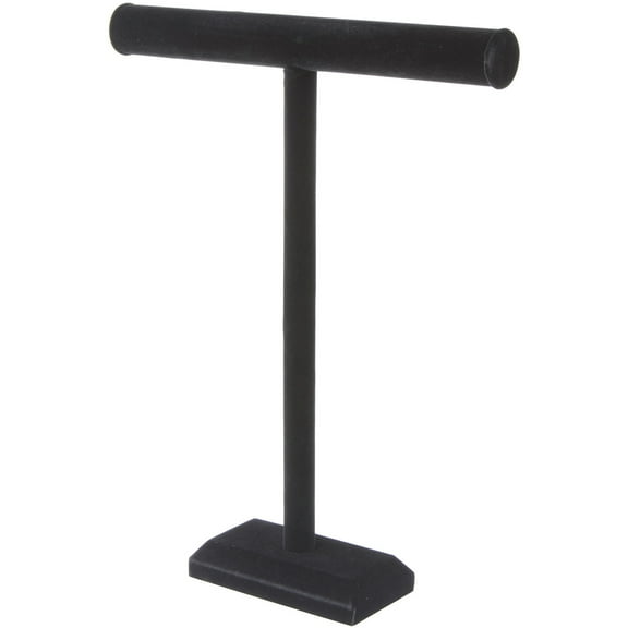 Plymor Black Velvet T-Bar Necklace Display Stand, 14" W x 18" H