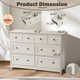 thumbnail image 2 of Magic Union Wide 8 Drawer Dresser, 47" White Long Dresser TV Stand with Black Metal Knob and 8 Storage Drawers, Wood Chest of Drawer Organizer Cabinet for Bedroom, Hallway, Living Room, 2 of 8
