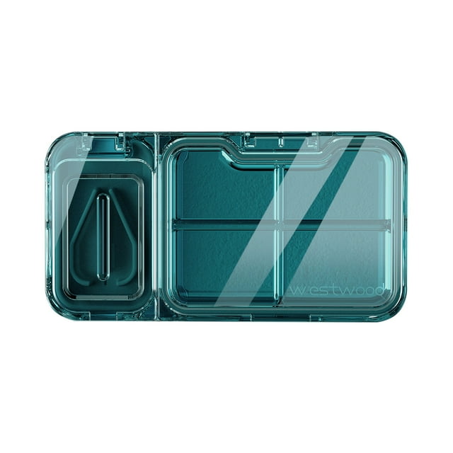 3Blue Portable Vitamin Organizer 4 Compartment Pill Box Travel Medicine Case Small Compact For Daily Use Outdoor Trip 4.68X2.36 Inches