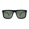 thumbnail image 1 of Mens No Glare Polarized Flat Top Horn Rim Rectangle Sunglasses Matte Black Green, 1 of 4