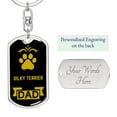 thumbnail image 2 of Silky Terrier Keychain Stainless Steel or 18k Gold, 2 of 8