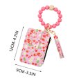 thumbnail image 3 of Tarjetero, Cartera de pulsera, Monedero, Monedero de bolsillo para mujer, Monedero, Llavero con borla de cuentas rosa, Llavero tipo brazalete, Monedero con llavero y pulsera, Monedero con broche, Fres, 3 of 4